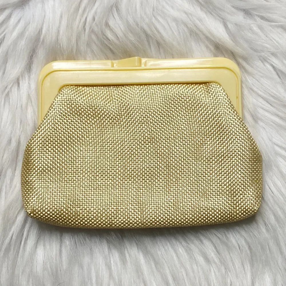 Vintage Plastic Closure Coin purse Yellow Small